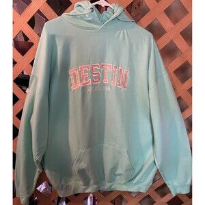 DESTIN FLORIDA Pacific & Co. Aqua Blue Pull-over Hoodie Roo Pocket XL